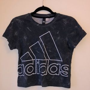 Distressed Adidas cropped tee